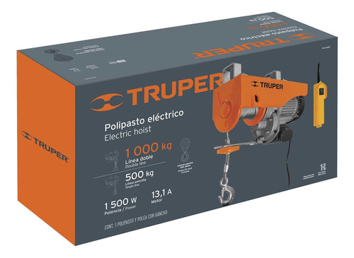 Diferencial Eléctrico Polipasto 1000kg Truper