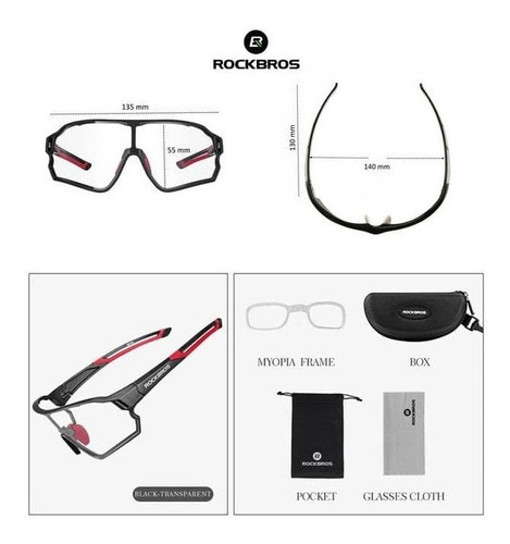 Imagen 6 de 6 de Lentes Running Fotocromáticos Ciclismo Deportes Gafas