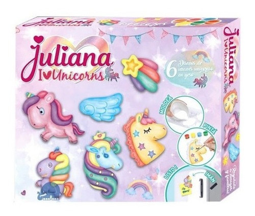 Juliana I Love Unicorns Imanes Unicornio En Yeso Original 