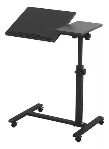 Mesa de altura ajustable, escritorio portátil con ruedas de altura  ajustable, mesa de sofá ajustable (color negro, tamaño: 15.7 x 23.6