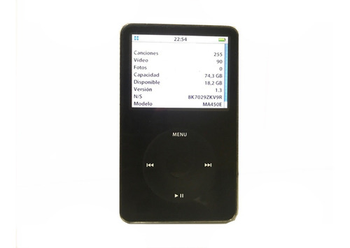 Apple iPod Classic 80 Gb Mod 1136 Black Usado