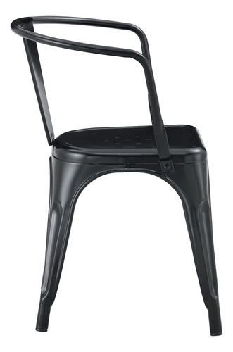 Silla De Comedor Con Apoyabrazo Tolix Zhome X4 Reforzada De Hierro Estructura De La Silla Negro Asiento Negro Diseño De La Tela Metal