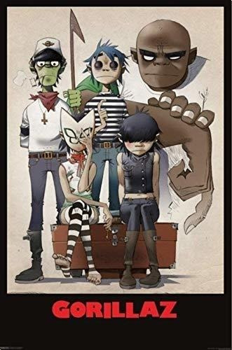 Buyartforless Gorillaz All Here - Family Portrait 36x24 Musi