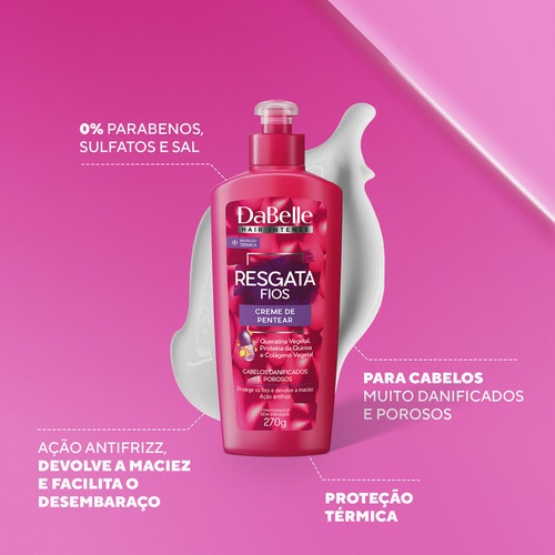 Creme De Pentear Vegano Resgata Fios Dabelle 270g