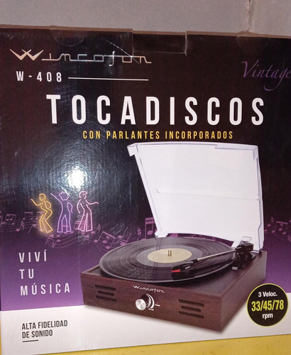 Imagen 2 de 2 de Tocadiscos Winco W408 marrón