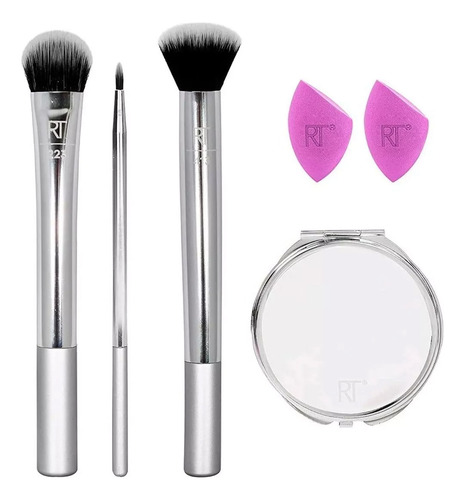 Set De Brochas Para Ojos Esponjas Espejo Real Techniques 6pz Gris