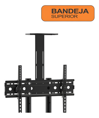Suporte Rack Tv Stand Com Rodas E Prateleiras 32 A 75 Preto