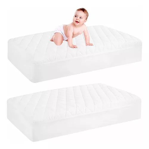 PROTECTOR MATERNELLE ACOLCHADO IMPERMEABLE PARA COLCHON PACK & PLAY BLANCO