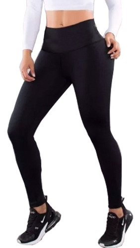 Mallas Leggins Negro Lycra Colombiana 