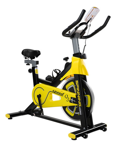Bicicleta Ergométrica Spinning 13kg Força Inércia Garrafinha Cor Preto/amarelo Não