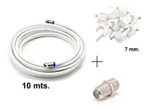 Comprar Cable Rg6 Tv Cable (10 Mts) + Copla + Grampas