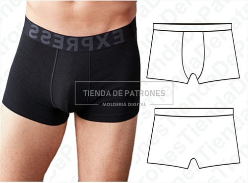 Molde Patron Imprimible Boxer Basico Hombre Del S Al 2xl