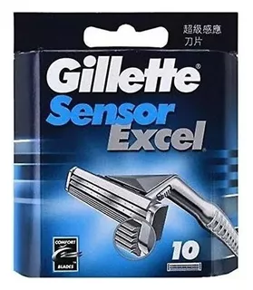 Láminas Para Barbear Gillette Sensor Excel - Paquete De 10
