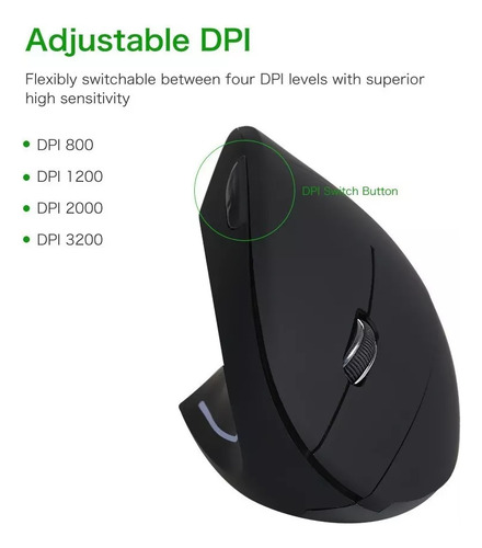Y Ratón Vertical Inalámbrico Recargable Ergonómico For