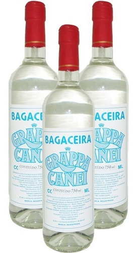 Kit 3 Garrafas Bagaceira Grappa Canei 750ml - Sta Cecilia