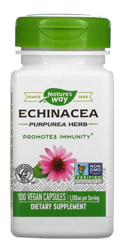 Echinacea Purpurea 1.200 Mg Dose 100 Caps - Nature's Way Eua