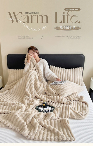 Manta Microfibra Lujo 200x230cm Manta Doble Invierno Cálida