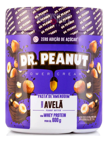 Pasta De Amendoim Original Dr. Peanut Com Whey Protein 600g
