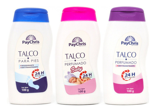 Talco Para Pies Perfumado Bebé Desodorante Paychris 100gr