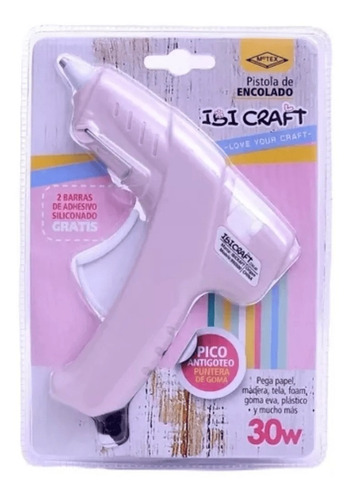 Pistola Ibi Craft Encoladora Para Barras Finas 30w Rosa Past