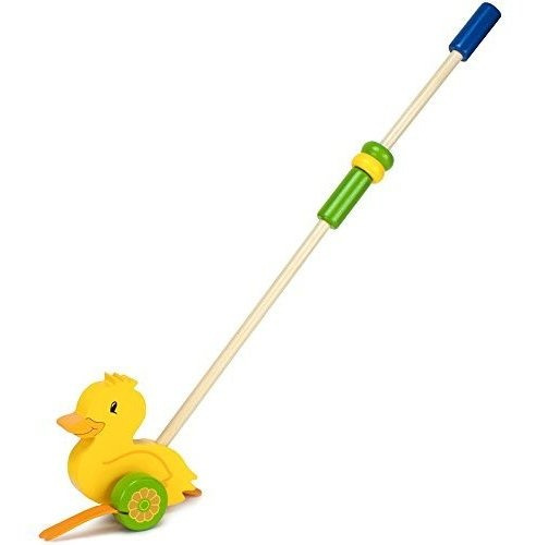 Maravillas De Madera Push-n-pull Waddling Duckling Con Pies 