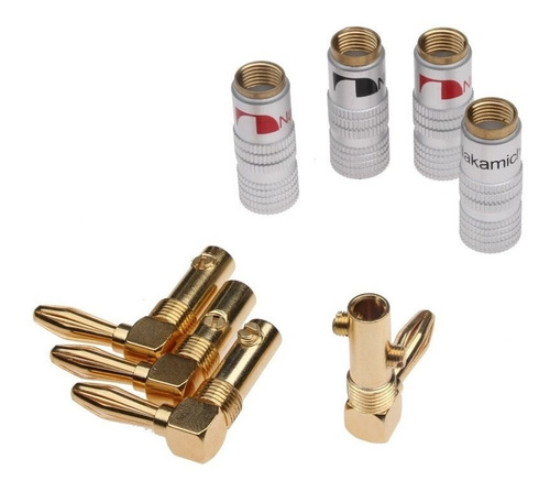 Imagen 6 de 6 de Conector Banana Nakamichi Hifi Pack 8 Unidades Ángulo Recto