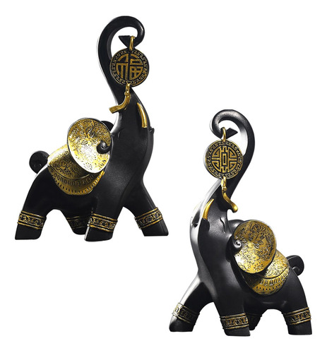 Pareja Moderna Elefantes Estatua Figuritas Colección