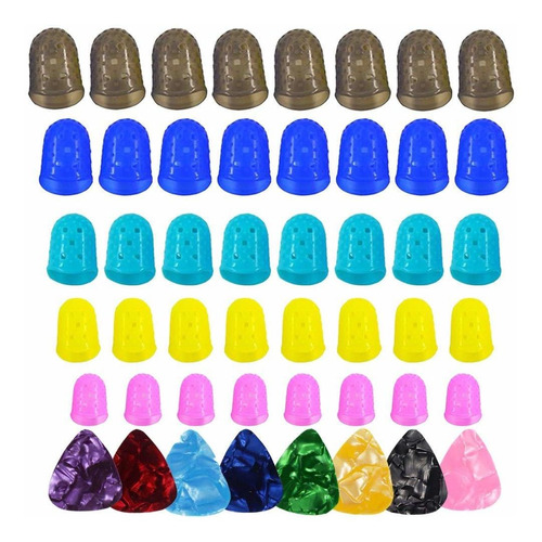 40 Protector Dedo Silicona Para Guitarra Pua Pulgar Tapa