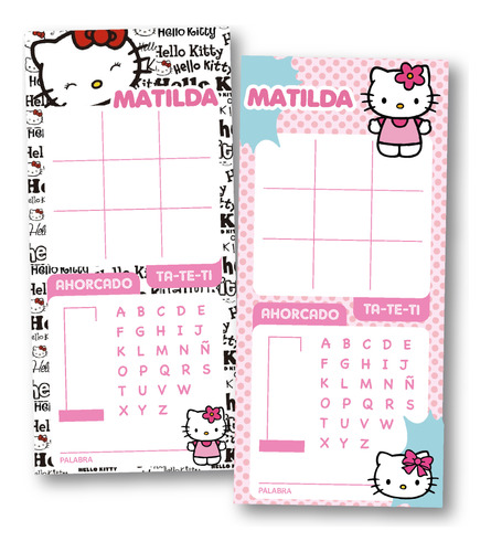 20 Juegos Souvenirs Borrables Personalizados Hello Kitty