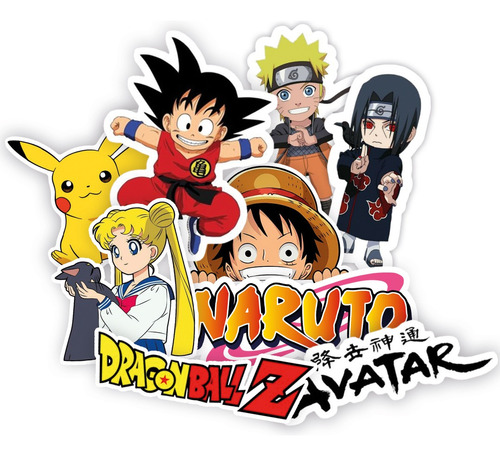 Stickers Anime Y Manga - Pokemon - One Piece - Naruto X10u