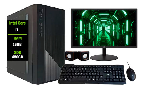 Kit 2 Computador Intel I7 16gb Ssd 1tb Monitor 21 - Completo