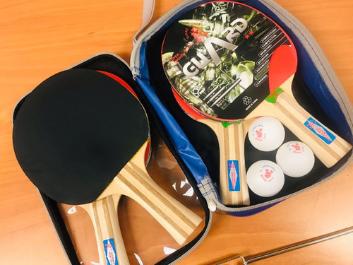 Imagen 4 de 7 de Kit Raquetas De Tenis De Mesa Malla Ping Pong Giant Dragon