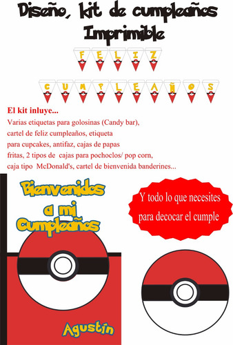 Pokemon Go Kit Imprimible Personalizados Cumpleaños