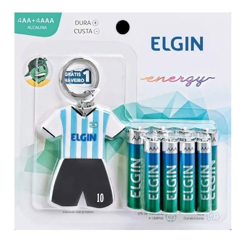 Kit 40pilhas Alcalina Elgin Aa + 40pilhas Aaa + Chaveiro S/f