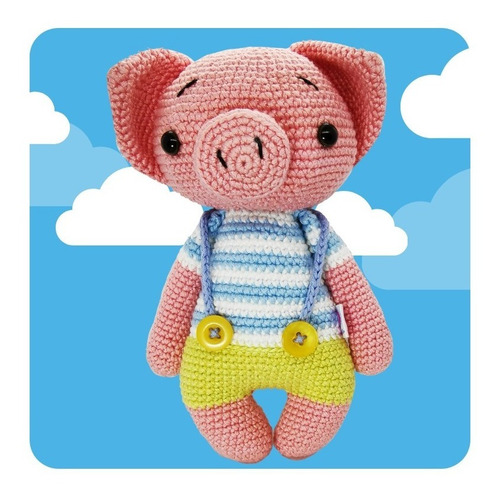 Imagen 2 de 2 de Amigurumi Cerdito Hecho A Mano En Crochet