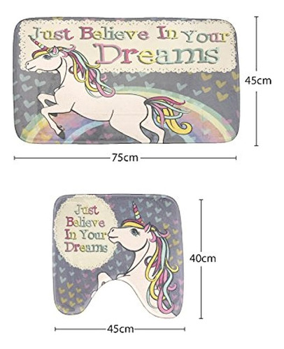Cortinas De Baño Juego De 15 Piezas Para Baño De Unicornio