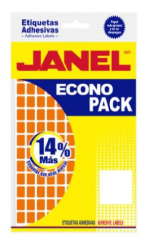 1008 Etiquetas Adhesivas Janel No.4 Naranja 8mm X 20mm /vc