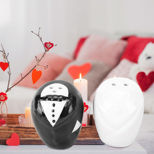 3 Tarros De Cerámica Para Condimentos Para Novio Y Novia,
