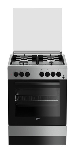 Cocina Beko FSE62110DX a gas/eléctrica 4 hornallas  acero inoxidable 220V - 240V puerta con visor 66L