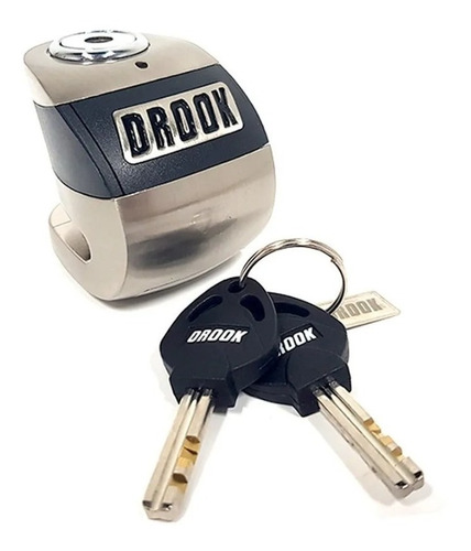 Imagen 2 de 8 de Traba Disco Con Alarma Acero 6mm Drook Resistente Al Agua