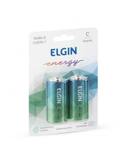 Pilha Elgin Alcalina C Media Lr14  C/2und