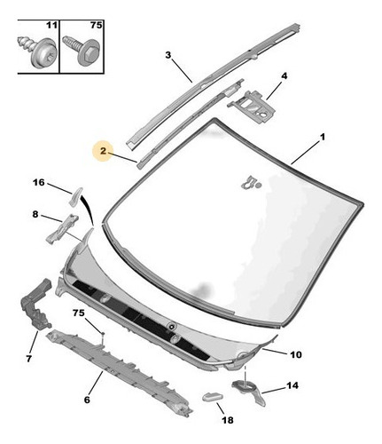 Soporte O Pilar Del Parabrisas Izquierdo Peugeo T 308 