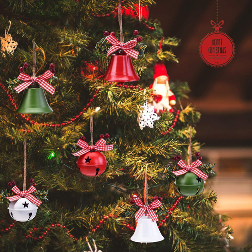 Cascabeles Navideños 6 Adornos De Cascabeles De Metal De Gra