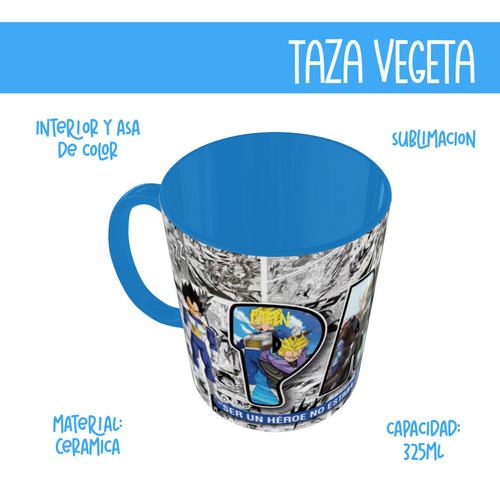 Taza Cerámica Color/regalo A Papá/325ml/frase Con Personaje/ Vegeta