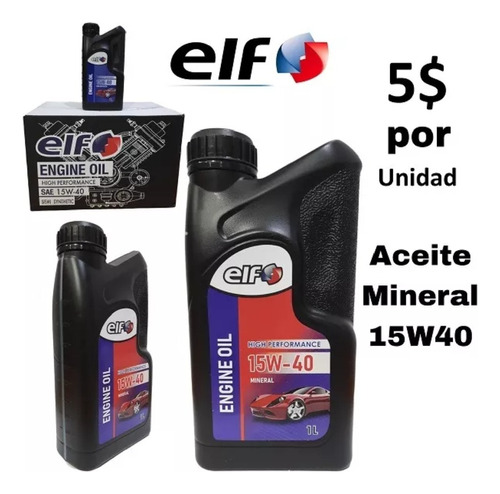 Aceite Mineral 15w40 Marca Elf Grado Api Sp
