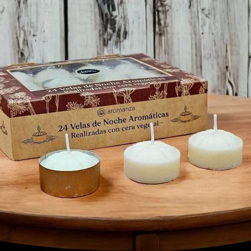 Aromanza Velas De Noche Aromática Papáya Cera Vegetal 24 U Velas De Noche Aromaticas Papaya Tropical