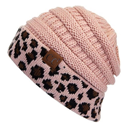 Gorro De Punto Trenzado Con Forro Polar Para Mujer