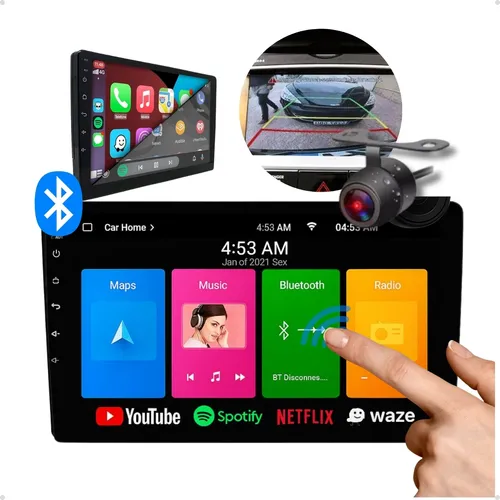 Central Multimidia 9pol 2gb 32gb Android Com Câmera De Ré Colorid...