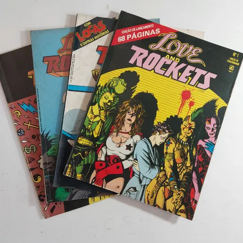 ラブ&ロケッツ　　　Lift Hq Love And Rockets 1 Ao 4, Coleção Completa, Record 91/92