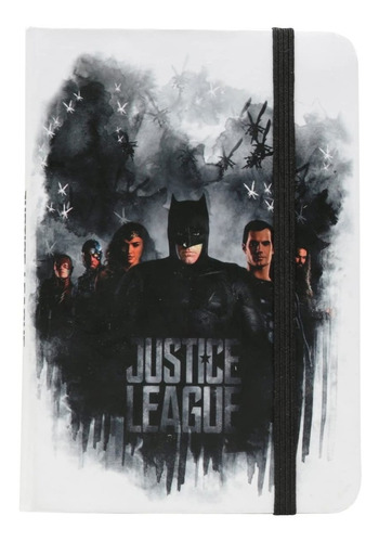 Caderneta Anotacao Moleskine Liga Da Justiça Branco 100fls